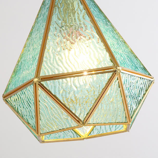 Modern Colorful Water-Grain Glass Diamond Pendant Light