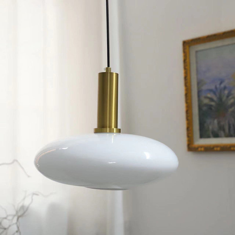 Nordic Milky White Glass Pendant Light - Elegant 1-Light Fixture