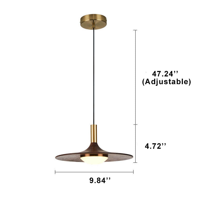 Modern Black Walnut LED Pendant Light - Stylish & Energy-Efficient