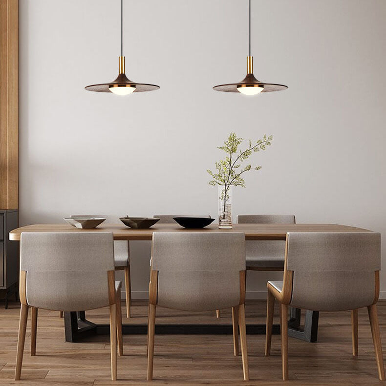 Modern Black Walnut LED Pendant Light - Stylish & Energy-Efficient