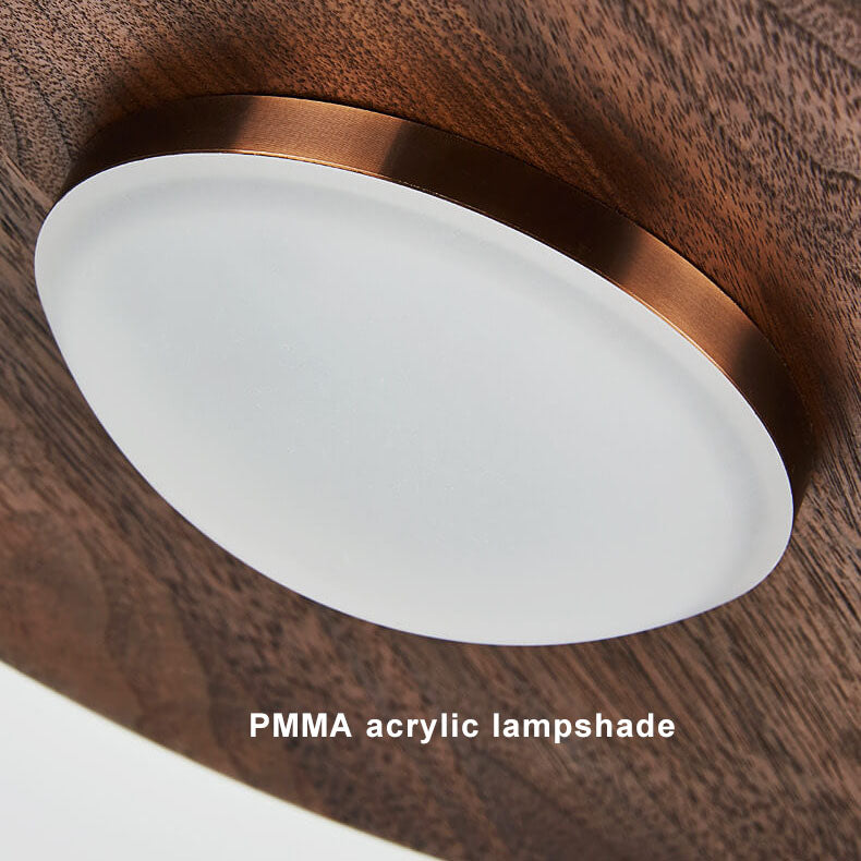 Modern Black Walnut LED Pendant Light - Stylish & Energy-Efficient