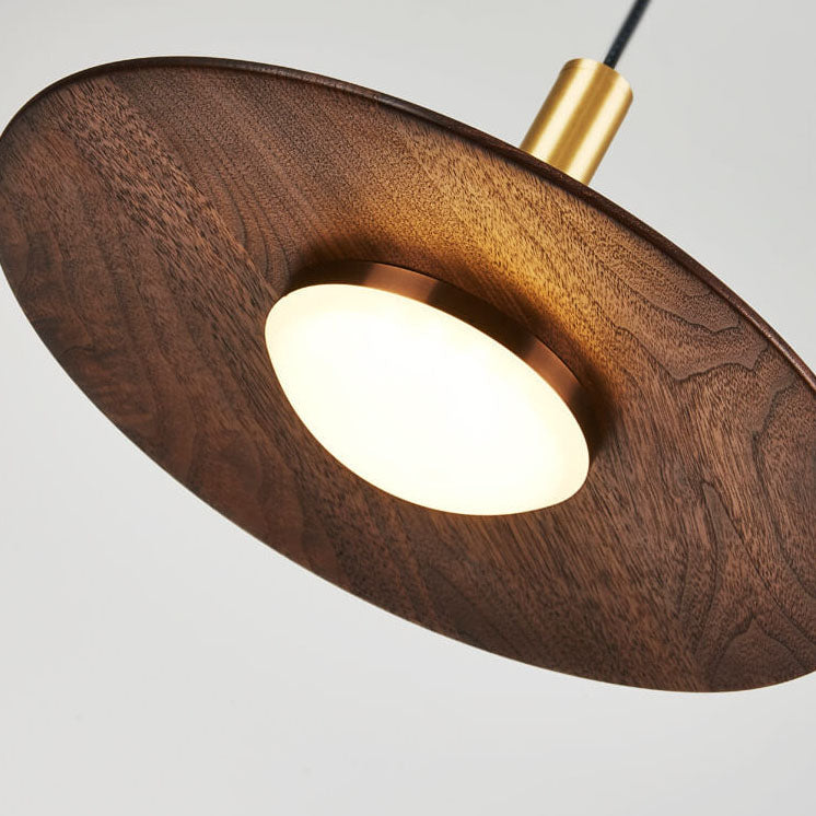 Modern Black Walnut LED Pendant Light - Stylish & Energy-Efficient