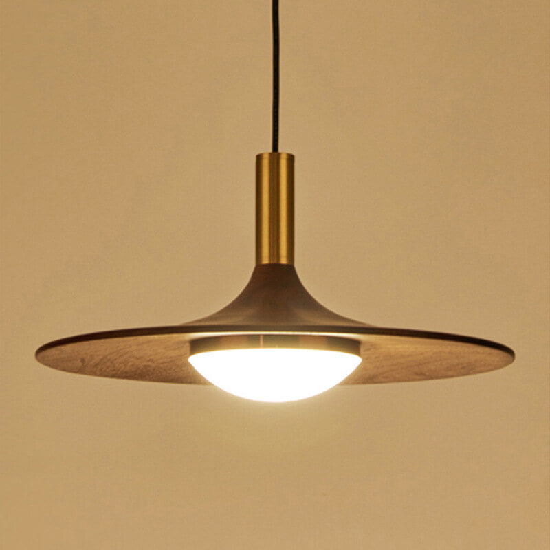 Modern Black Walnut LED Pendant Light - Stylish & Energy-Efficient