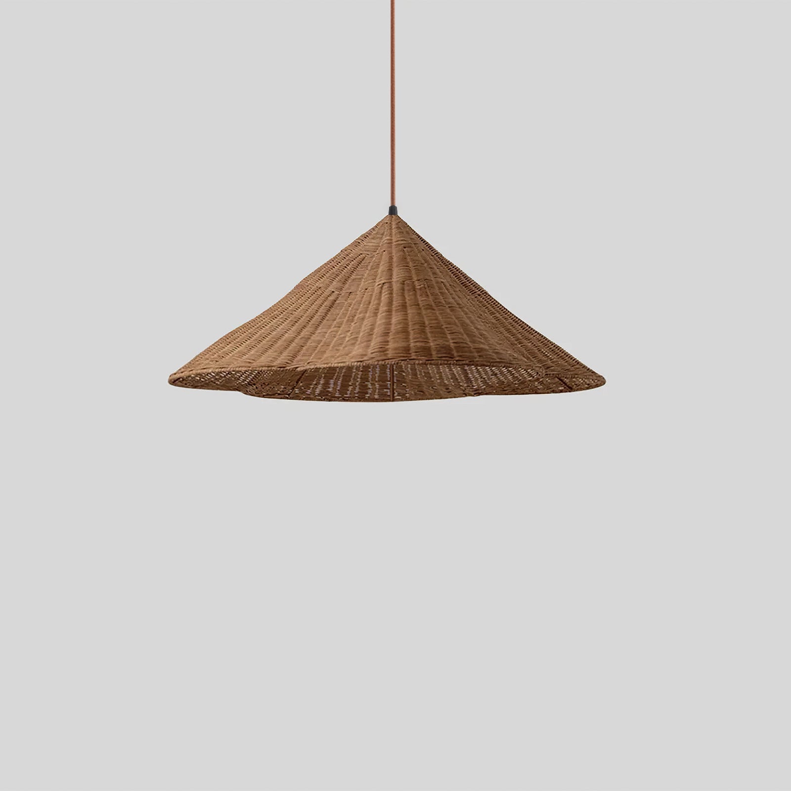 Chic Retro Scalloped Woven Rattan Pendant Light - Eco-Friendly Design