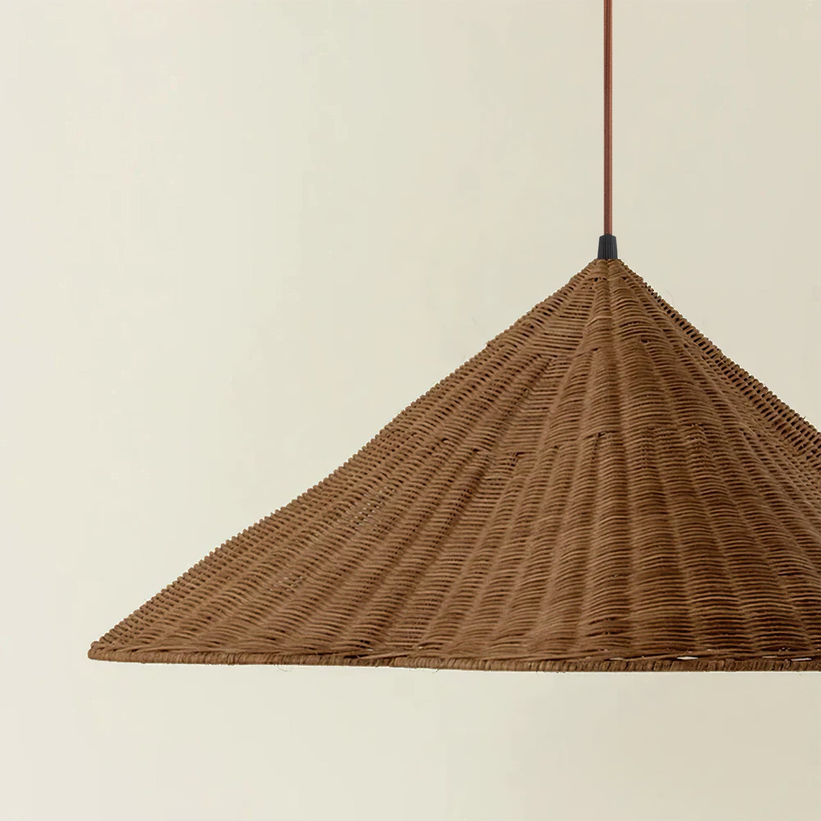 Chic Retro Scalloped Woven Rattan Pendant Light - Eco-Friendly Design