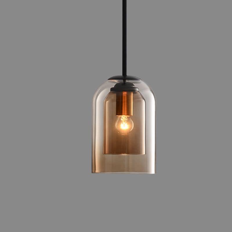 Elegant Mica Mid-Century Pendant Lamps - Double Glass Design