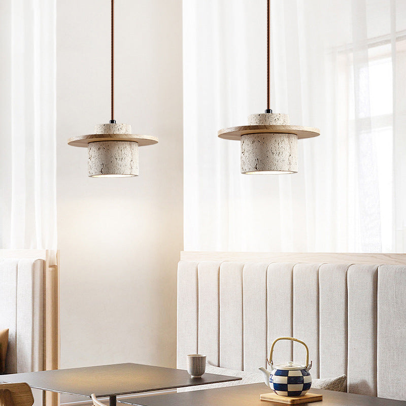 Elegant Travertine Pendant Light - Timeless Design & Warm Glow