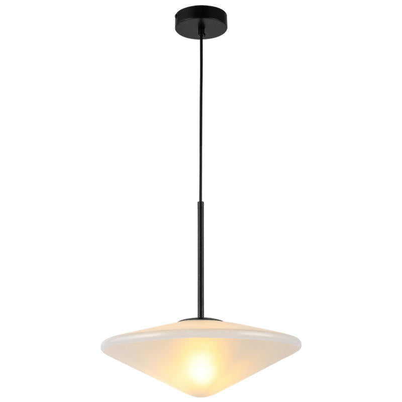 Illumix - Luminara | Scandinavian Pendant Light | Minimalist Design - Pendant light - Black+Milk White Glass