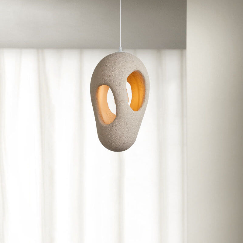 Japanese Wabi-Sabi Geometric Circle Pendant Light - 1-Light Design