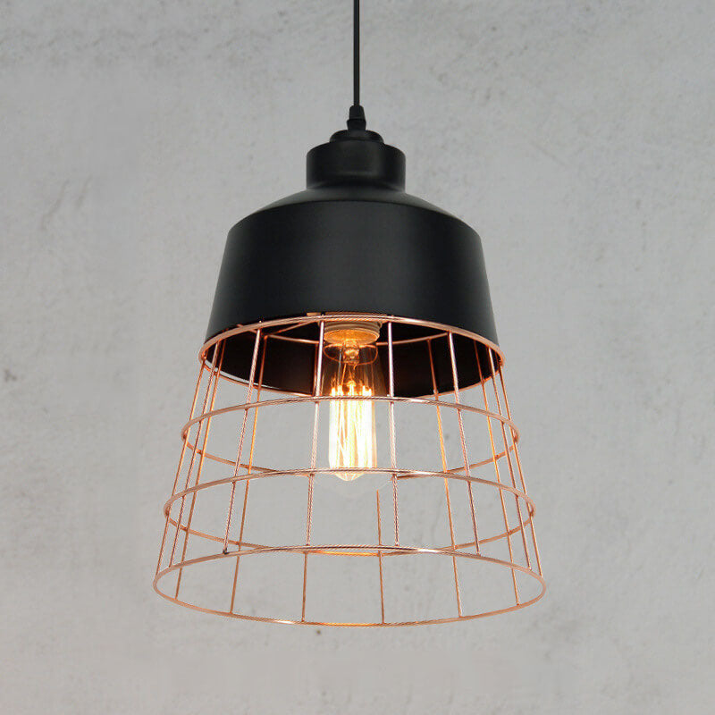 Nordic Creative Iron Cage Pendant Light - Stylish 1-Light Design