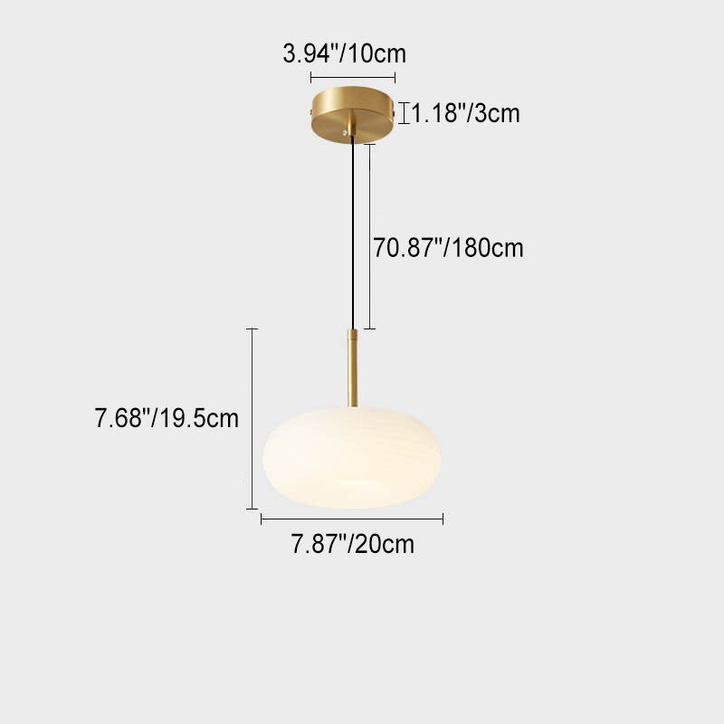 Modern Cream Apple Copper LED Pendant Light - Stylish & Energy-Efficient