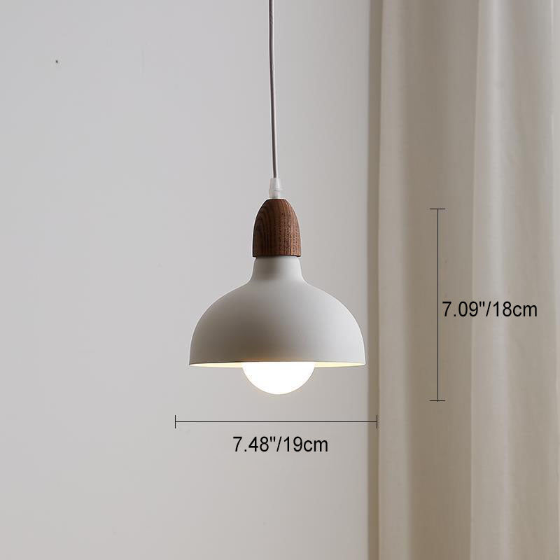 Elegant Japanese Solid Wood Dome Pendant Light - 1-Light Design