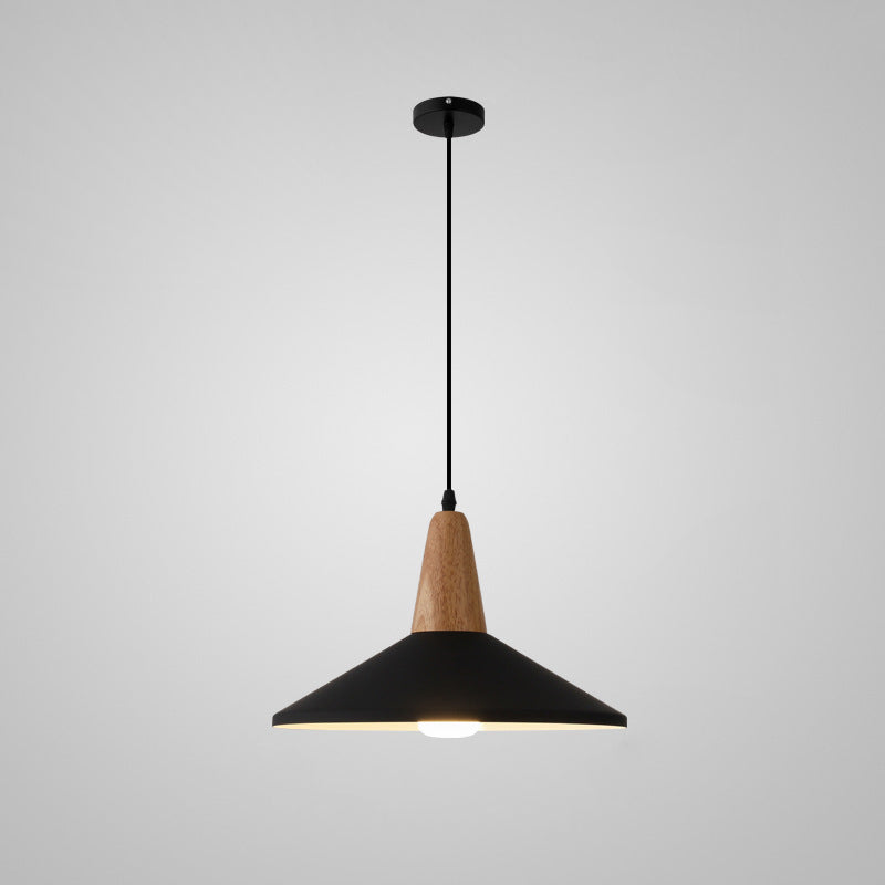 Nordic Minimalist Aluminum & Wood 1-Light Macaron Pendant