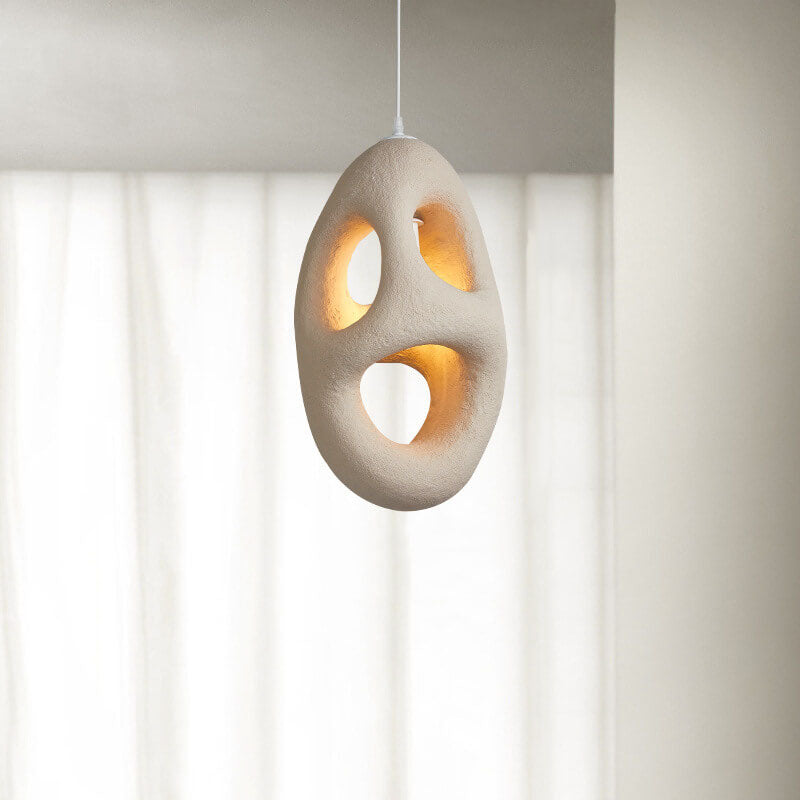 Japanese Wabi-Sabi Geometric Circle Pendant Light - 1-Light Design