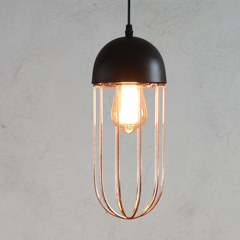 Nordic Creative Iron Cage Pendant Light - Stylish 1-Light Design