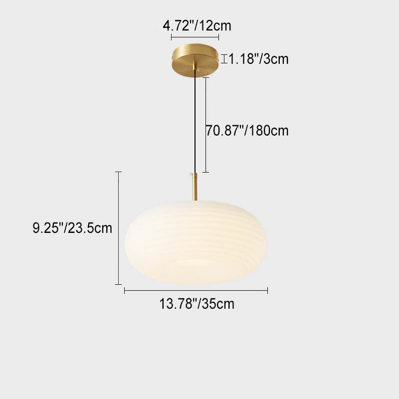 Modern Cream Apple Copper LED Pendant Light - Stylish & Energy-Efficient