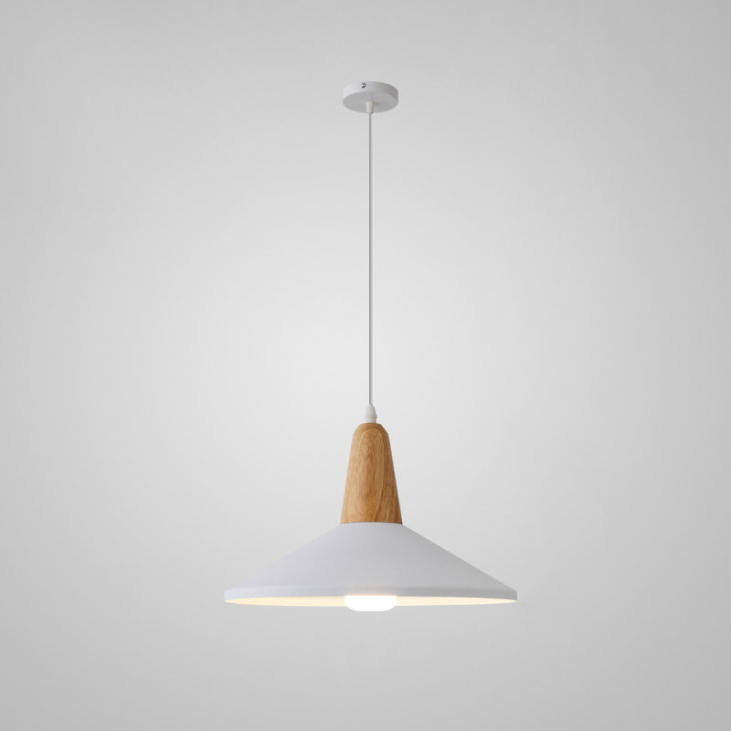 Nordic Minimalist Aluminum & Wood 1-Light Macaron Pendant