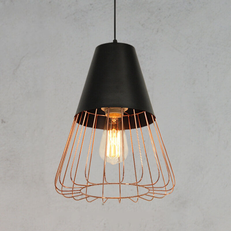 Nordic Creative Iron Cage Pendant Light - Stylish 1-Light Design