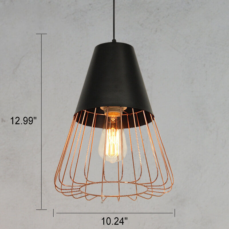 Nordic Creative Iron Cage Pendant Light - Stylish 1-Light Design