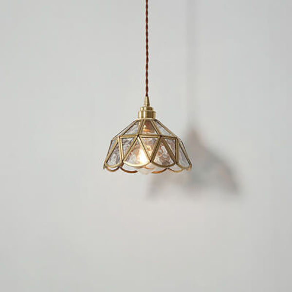 Japanese Vintage Cone Geometric Copper Pendant Light - 1 Light