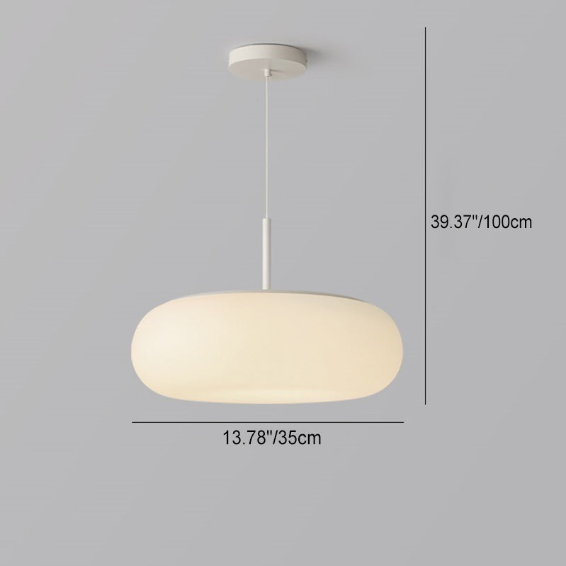 Modern Minimalist Oval Iron PE LED Pendant Light for Stylish Living