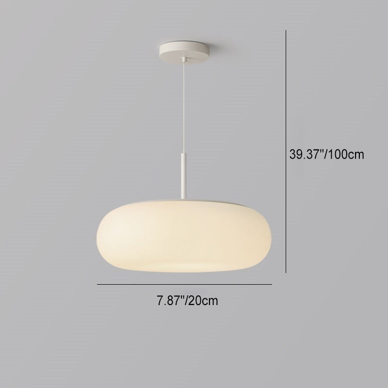 Modern Minimalist Oval Iron PE LED Pendant Light for Stylish Living