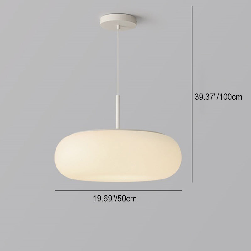 Modern Minimalist Oval Iron PE LED Pendant Light for Stylish Living