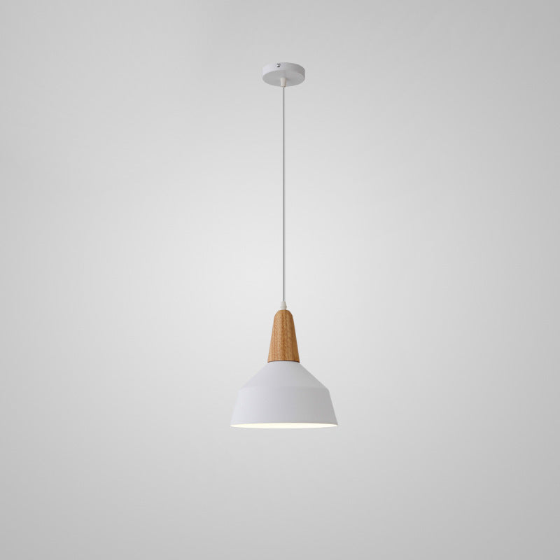 Nordic Minimalist Aluminum & Wood 1-Light Macaron Pendant