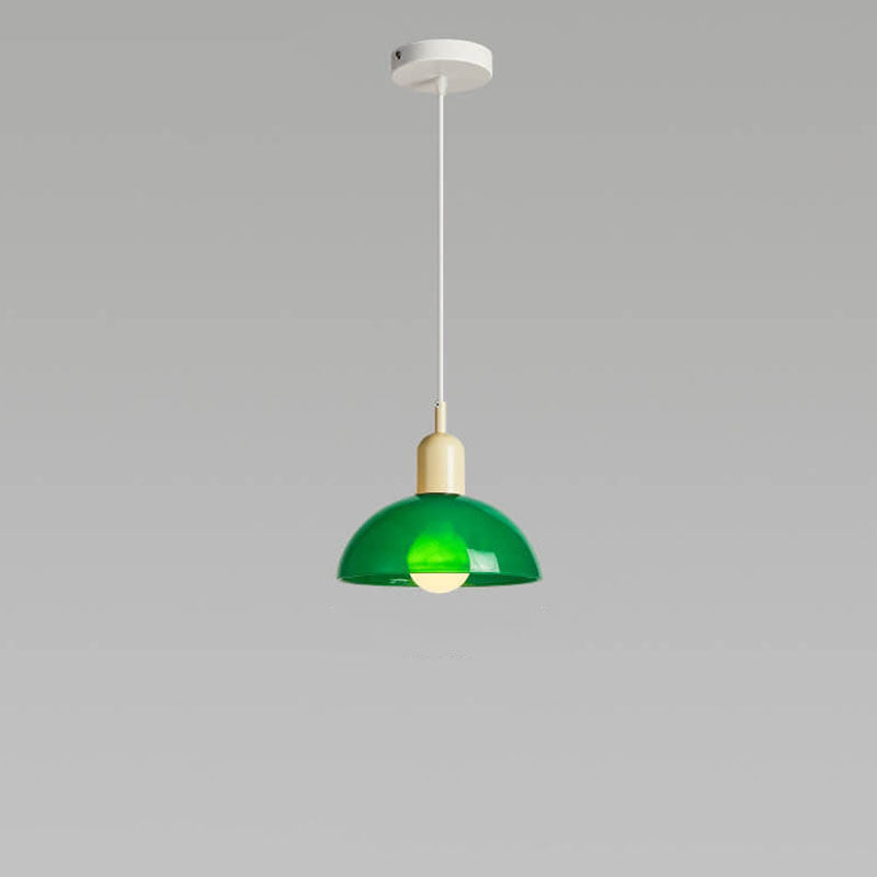 Modern Minimalist Glass Hemisphere Pendant Light - 1-Light Design