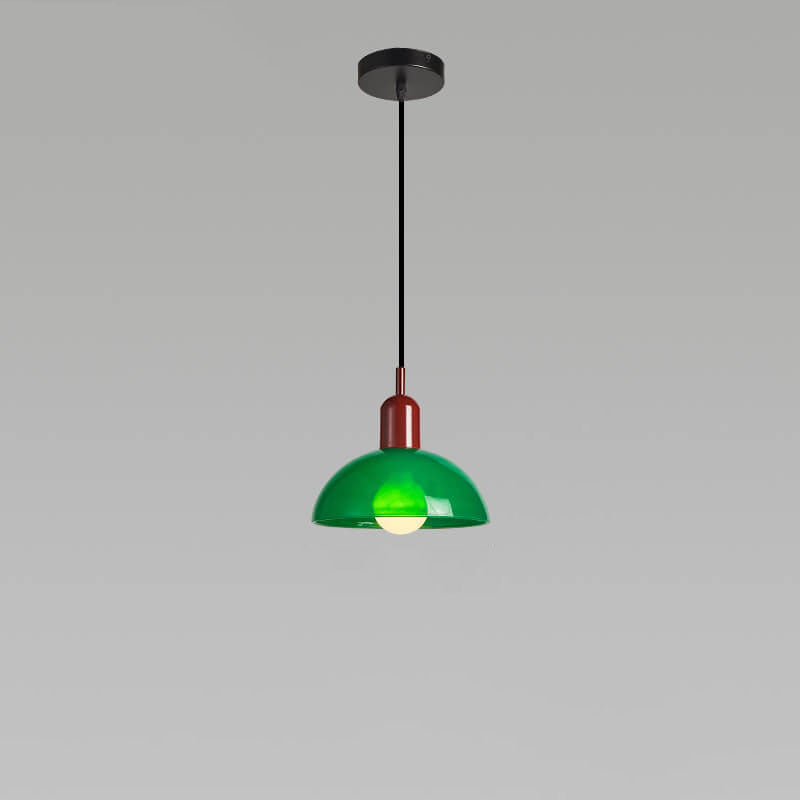 Modern Minimalist Glass Hemisphere Pendant Light - 1-Light Design