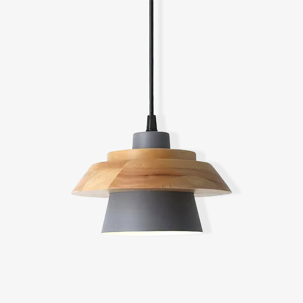 Elegant Stone Wood Pendant Lamp - Unique Design & Warm Ambiance