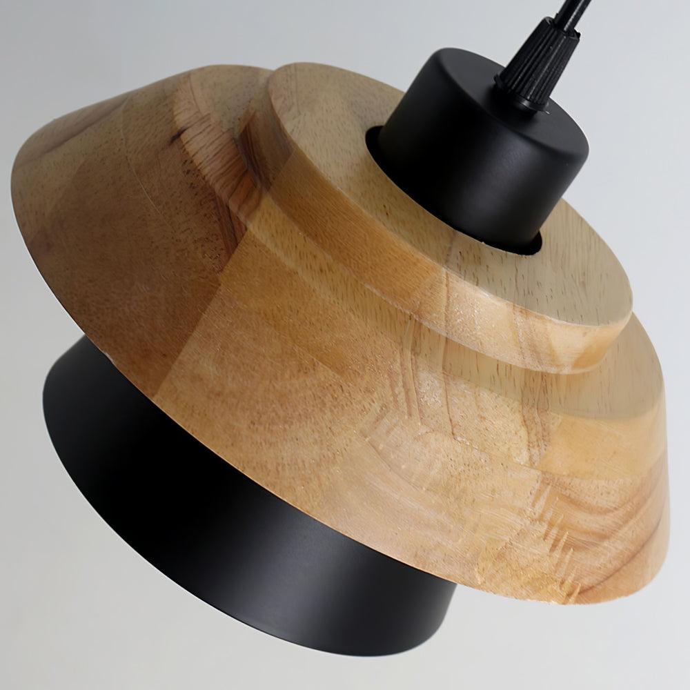 Elegant Stone Wood Pendant Lamp - Unique Design & Warm Ambiance