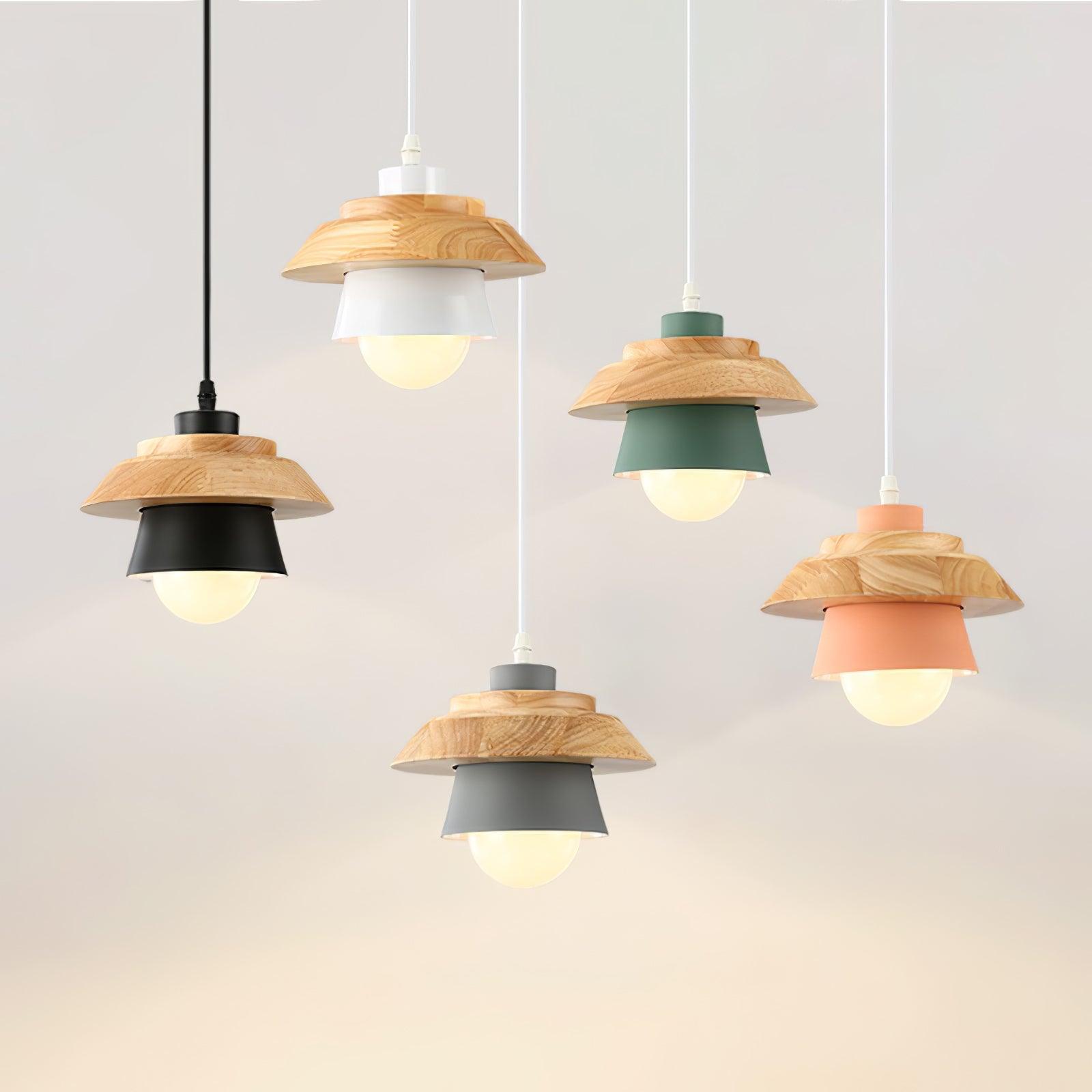 Elegant Stone Wood Pendant Lamp - Unique Design & Warm Ambiance