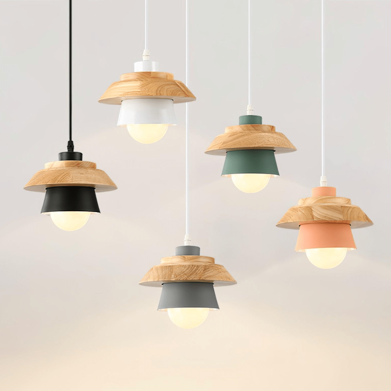 Elegant Stone Wood Pendant Lamp - Unique Design & Warm Ambiance