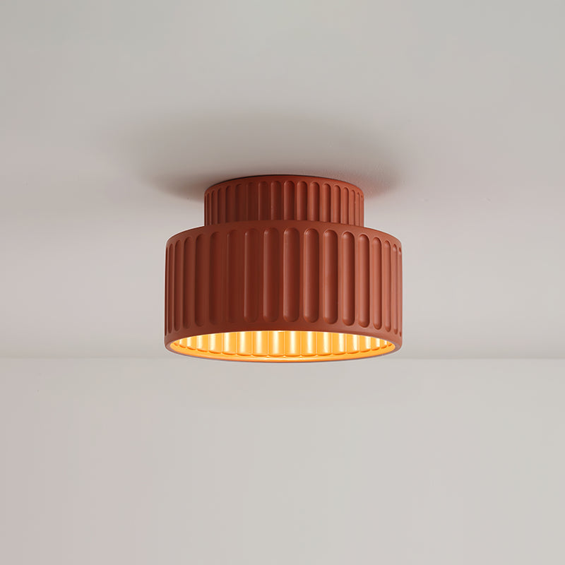 Vintage Cream Drum Semi Flush Mount Ceiling Light - Elegant & Stylish