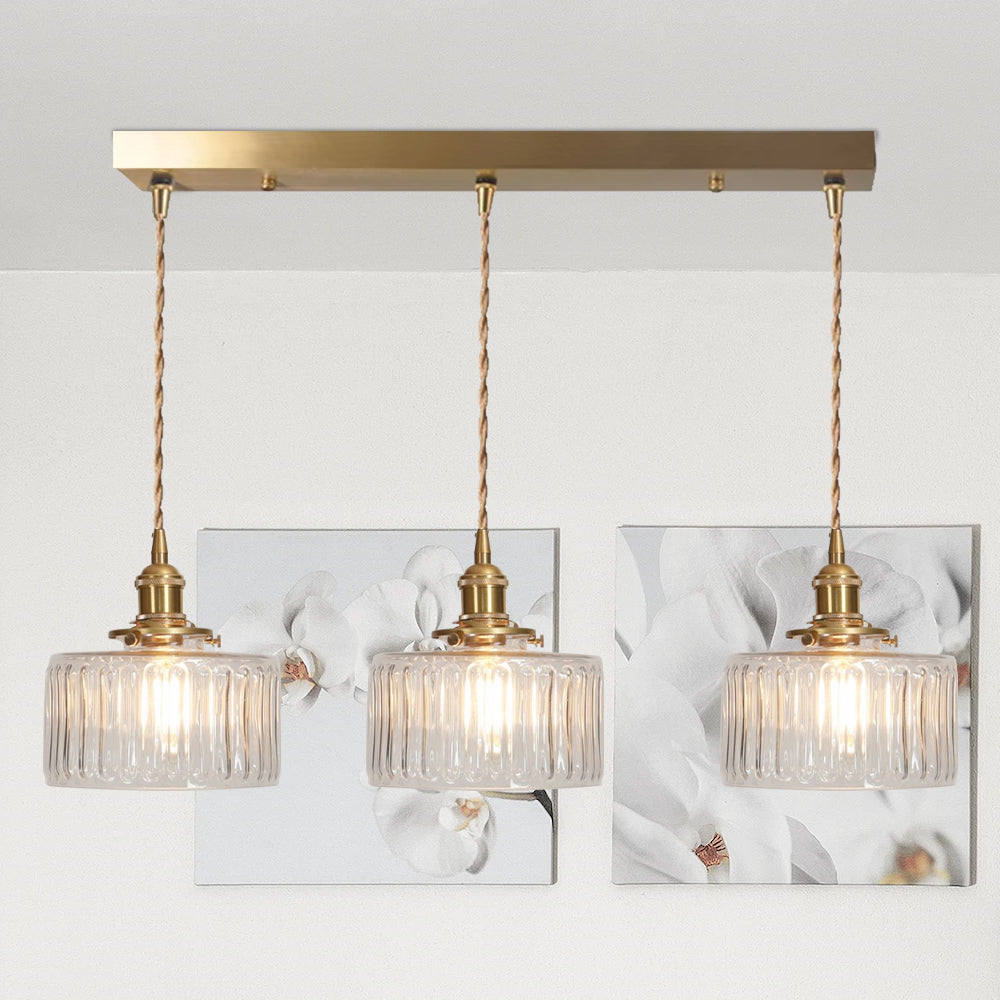 Vintage Cylinder Glass Pendant Light - Elegant Retro Illumination