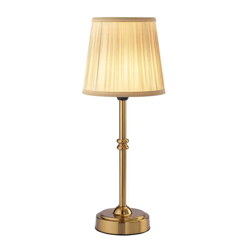 Illumix - Lucient | LED Retro Cordless Table Lamp - Table Lamp - Gold / D15cm×H38cm / Fabric