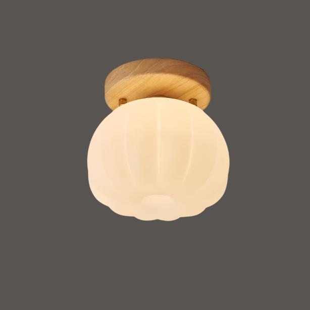 Aesthetic | Elegant Pumpkin Flush Ceiling Lamp for Modern Homes