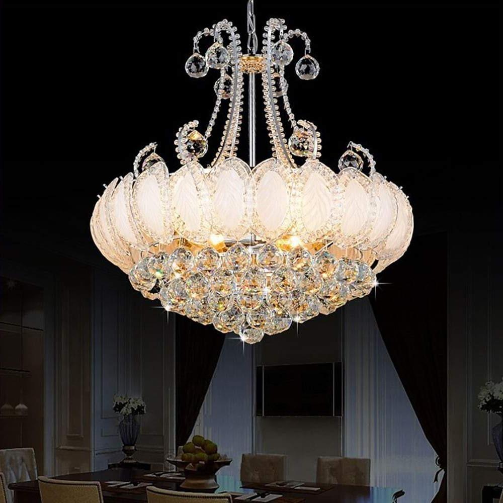 8-Light Modern Vintage Crystal Chandelier - Gold/Silver Elegance for Living Rooms