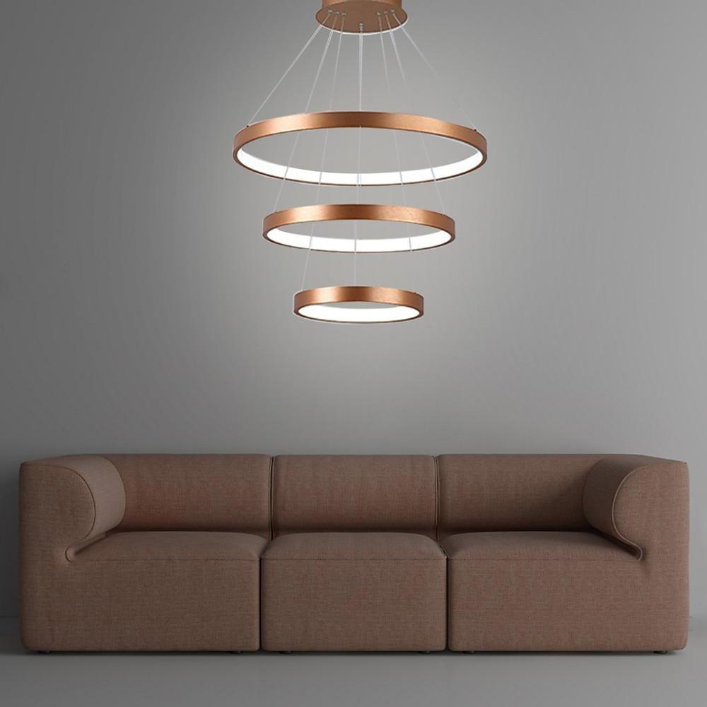 Elegant 3-Tier Acrylic Bronze LED Chandelier - Dimmable & Adjustable