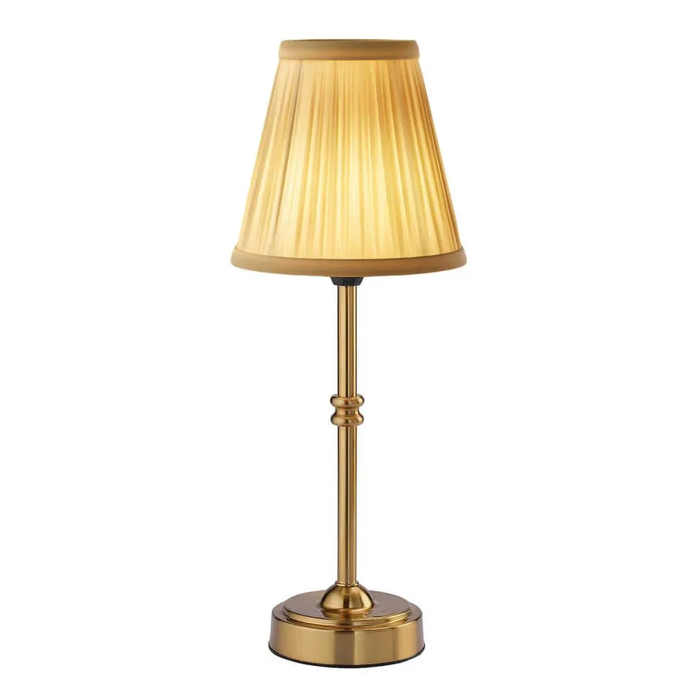 Illumix - Lucient | LED Retro Cordless Table Lamp - Table Lamp - Gold / D15cm×H38cm / Fabric