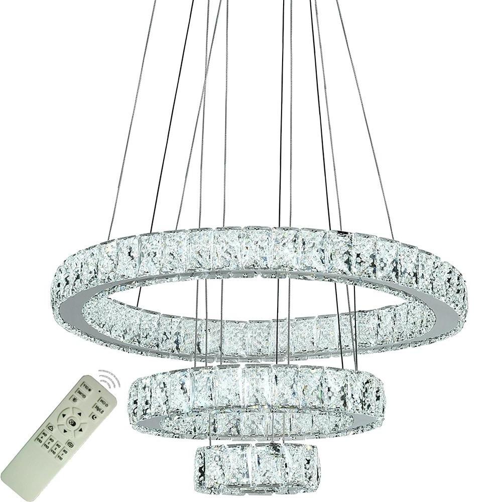 Elegant 3-Tier Crystal Suspended Chandelier - Modern Design