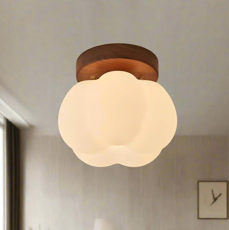 Aesthetic | Elegant Pumpkin Flush Ceiling Lamp for Modern Homes