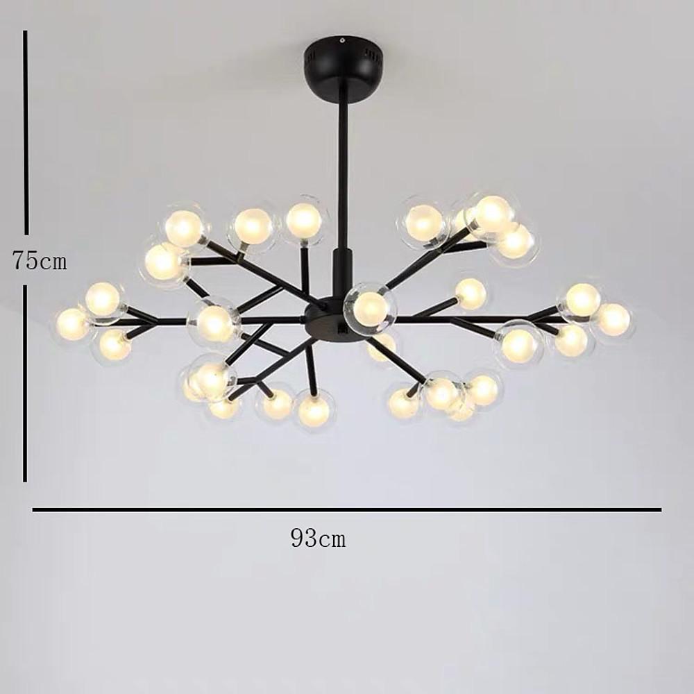 30-Light Novelty Iron Chandelier with LED Glass Orbs - 33''