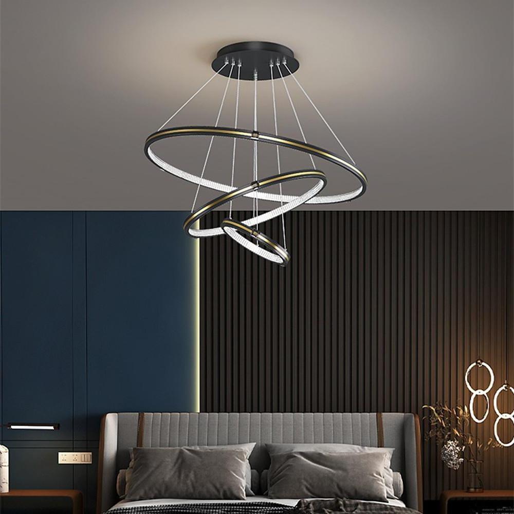 Elegant 3-Ring LED Chandelier - Modern Lighting for Home Décor