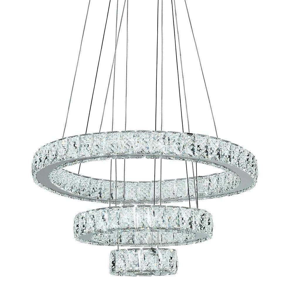 Elegant 3-Tier Crystal Suspended Chandelier - Modern Design