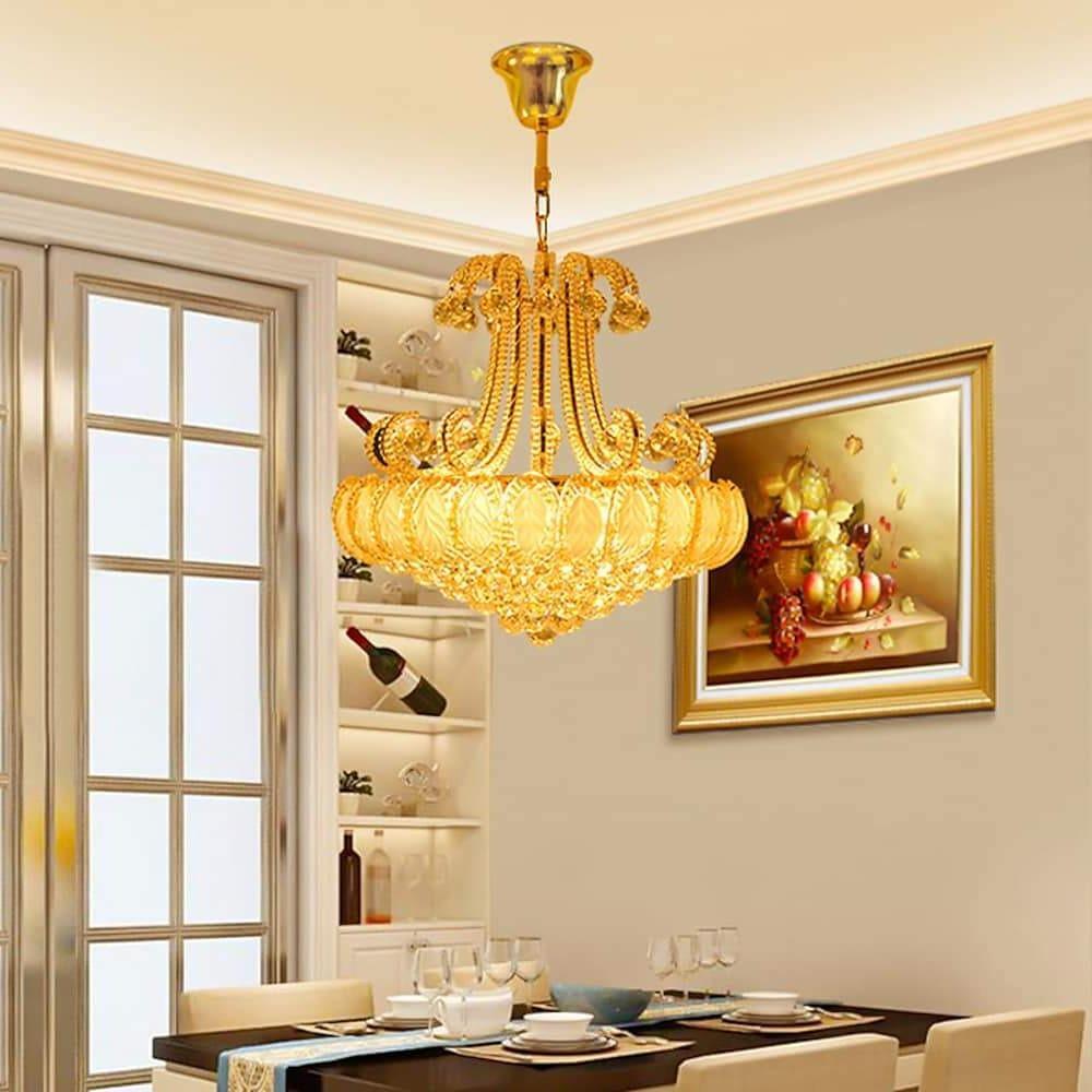 8-Light Modern Vintage Crystal Chandelier - Gold/Silver Elegance for Living Rooms