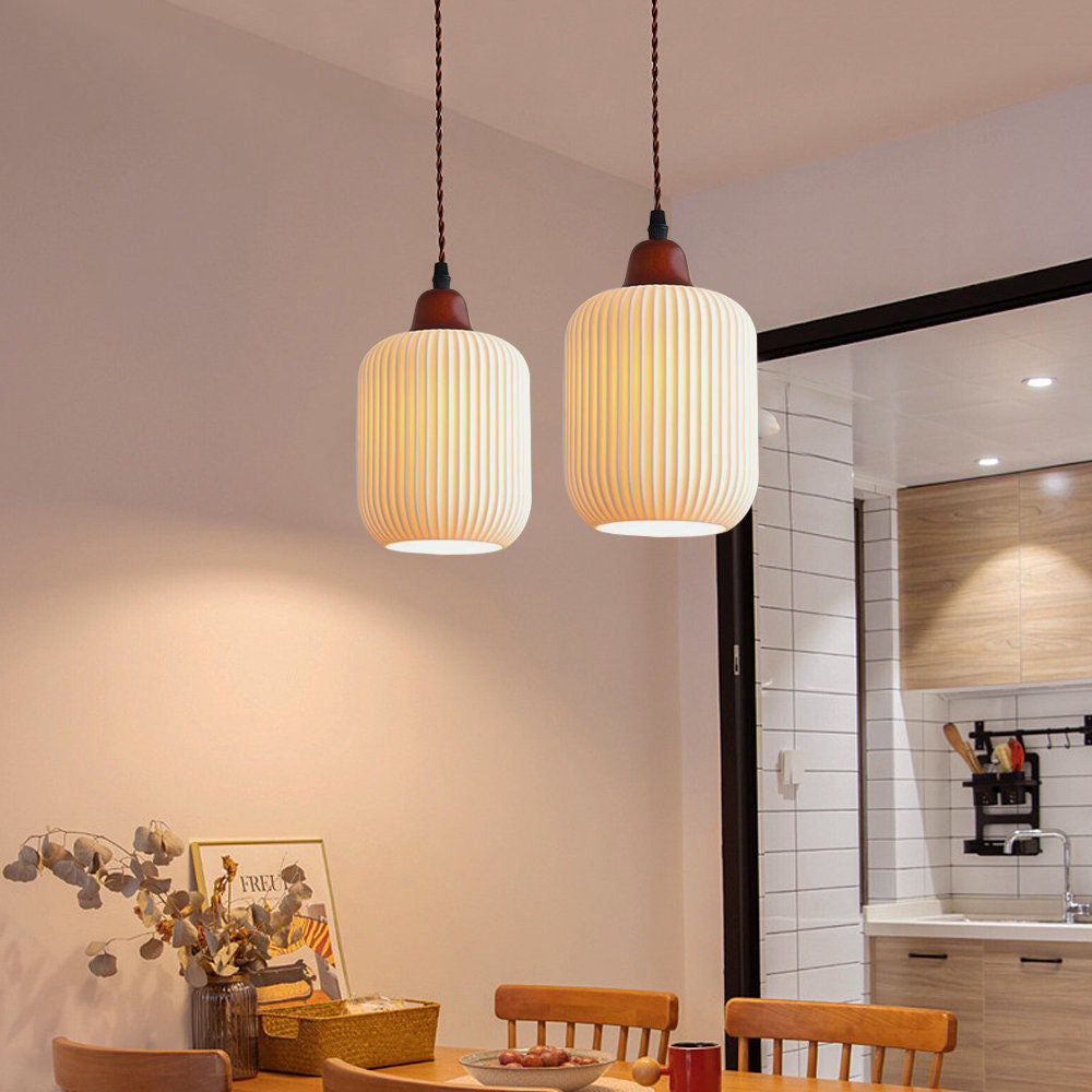 Elegant Nordic White Ceramic Pendant Light for Stylish Dining