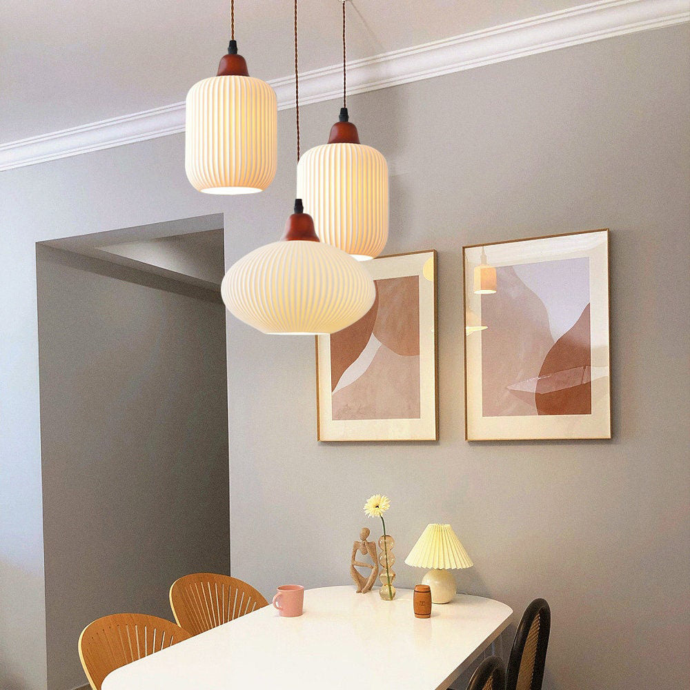 Elegant Nordic White Ceramic Pendant Light for Stylish Dining