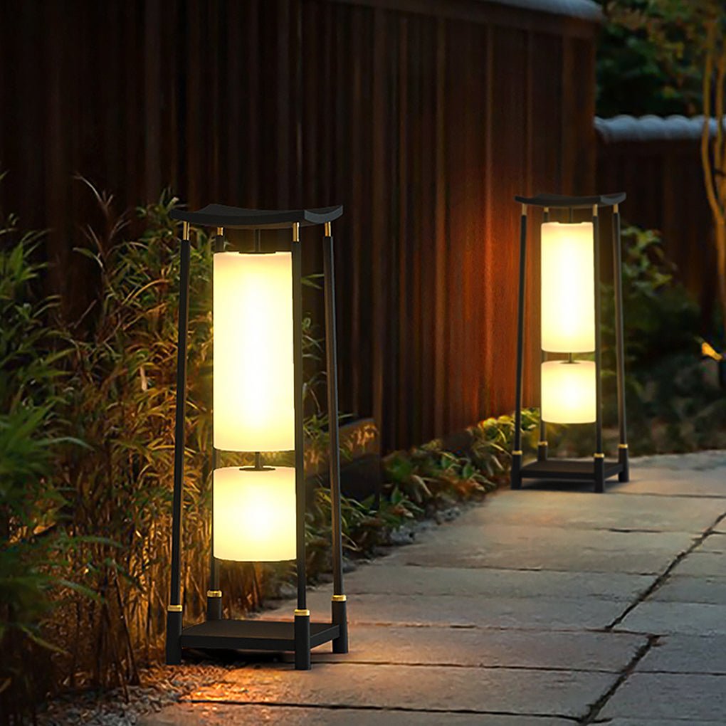 Elegant Solar LED Post Lights - Innovative Asian Outdoor Lighting